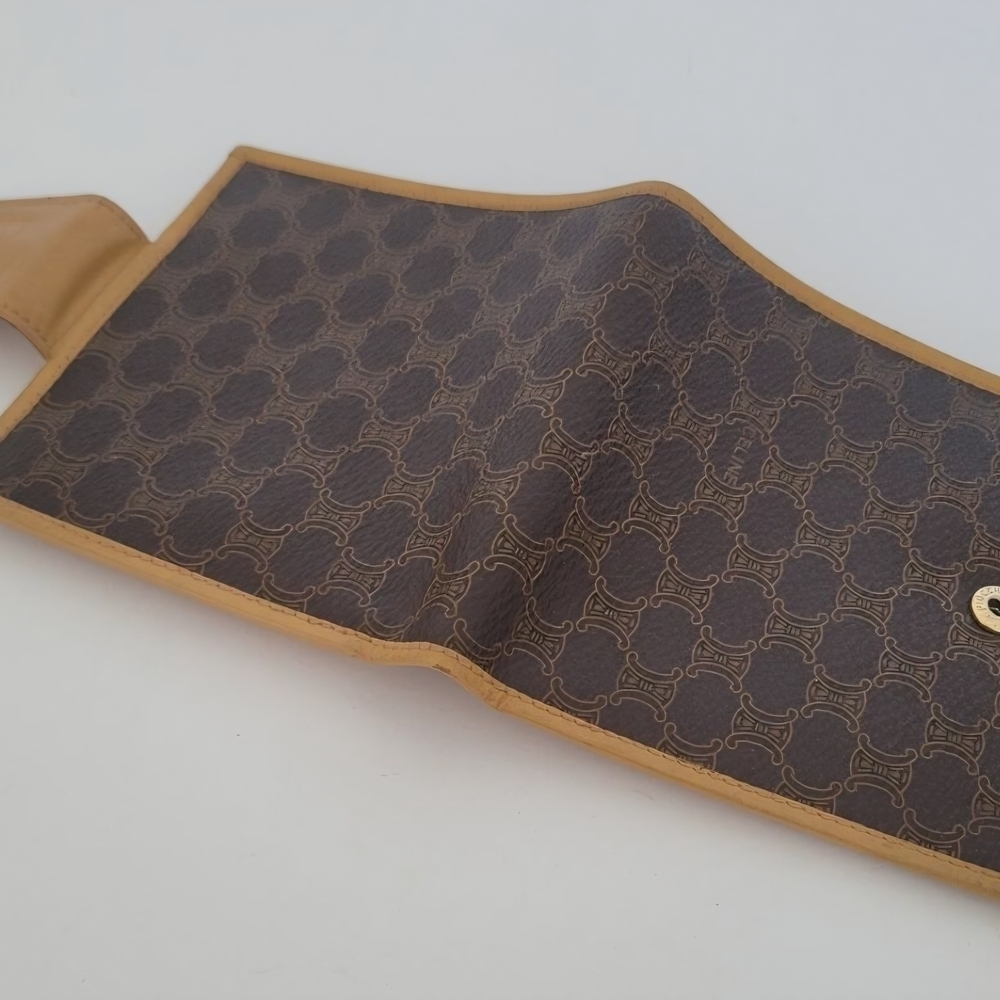Celine Triomphe Macadam Vintage Canvas Leather Wallet Bifold Compact w COA - Picture 4 of 12